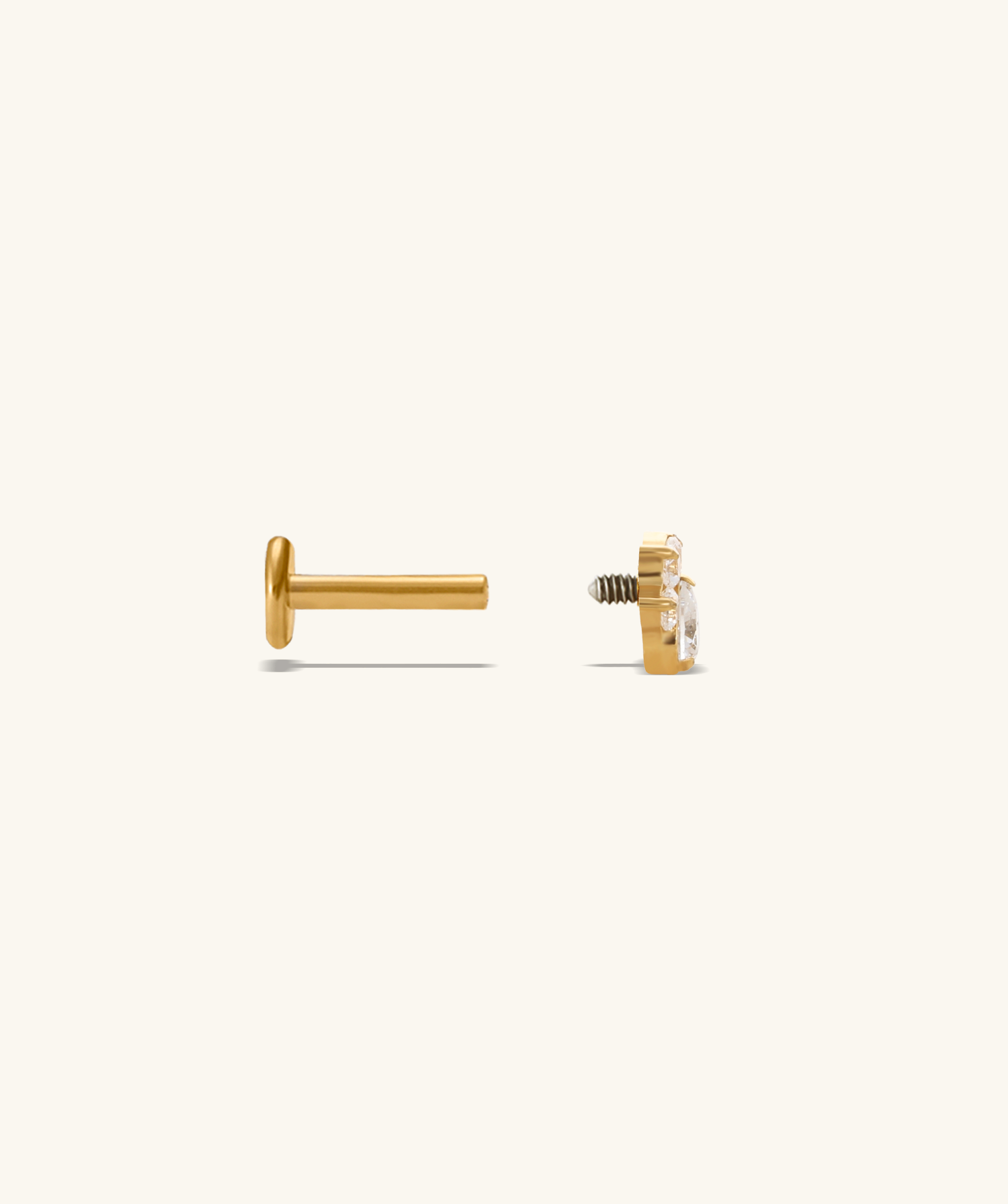 Titanium Lovely Claw Flatback Stud - OumoJewelry