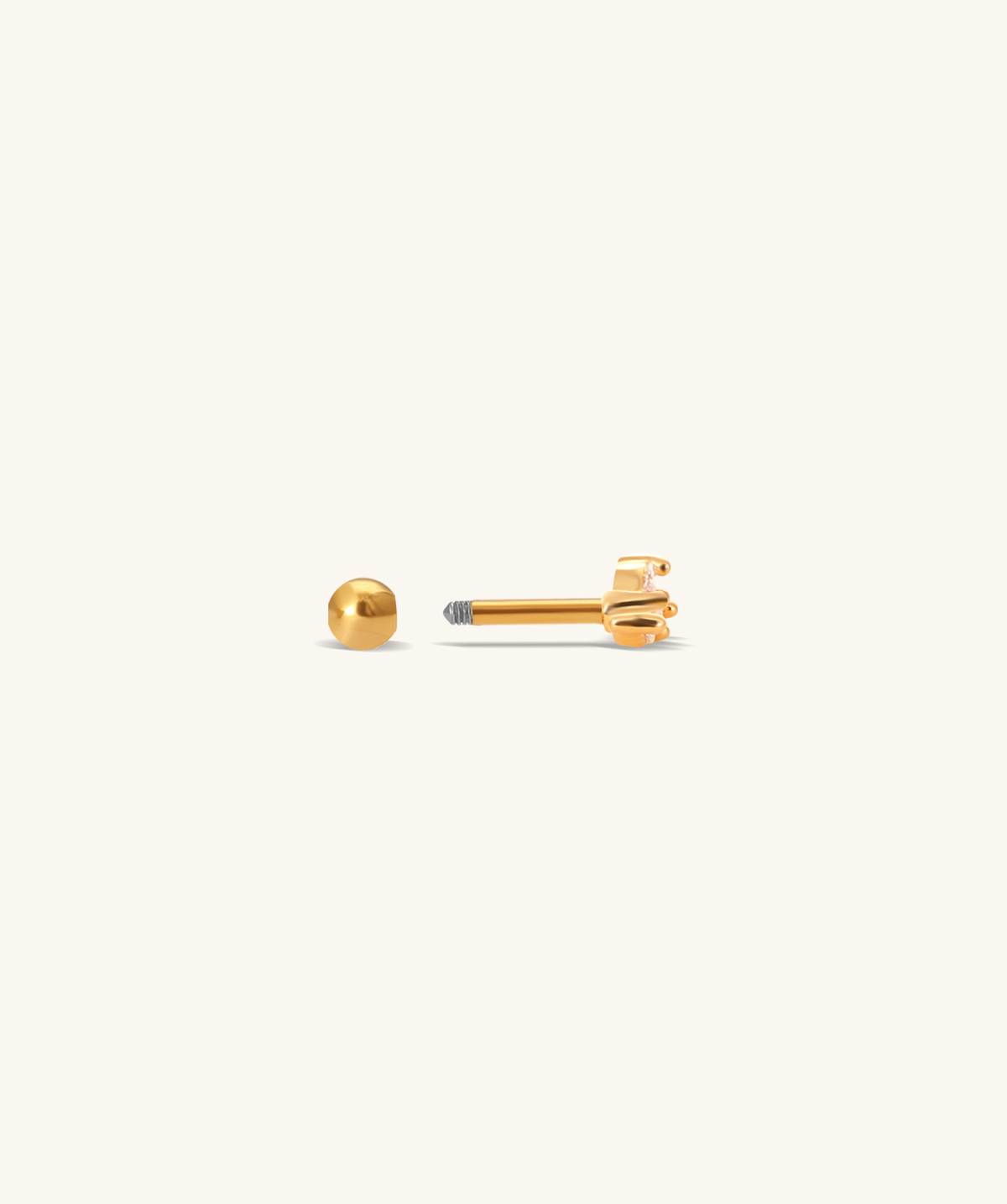 Ayla Stud - Stainless Steel - Upper Lobe, Helix, Flat - Oumo Jewelry
