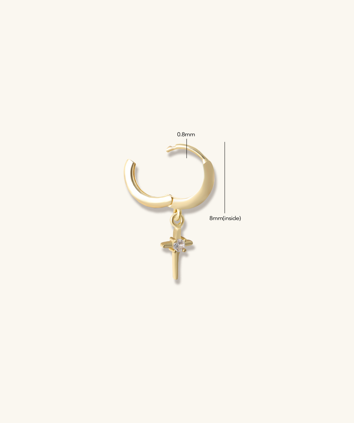 Cross Drop - Brass - Lobe, Upper Lobe - Oumo Jewelry