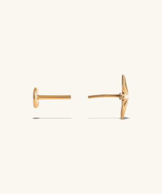 Titanium Eight-Pointed Star Flatback Stud - OumoJewelry