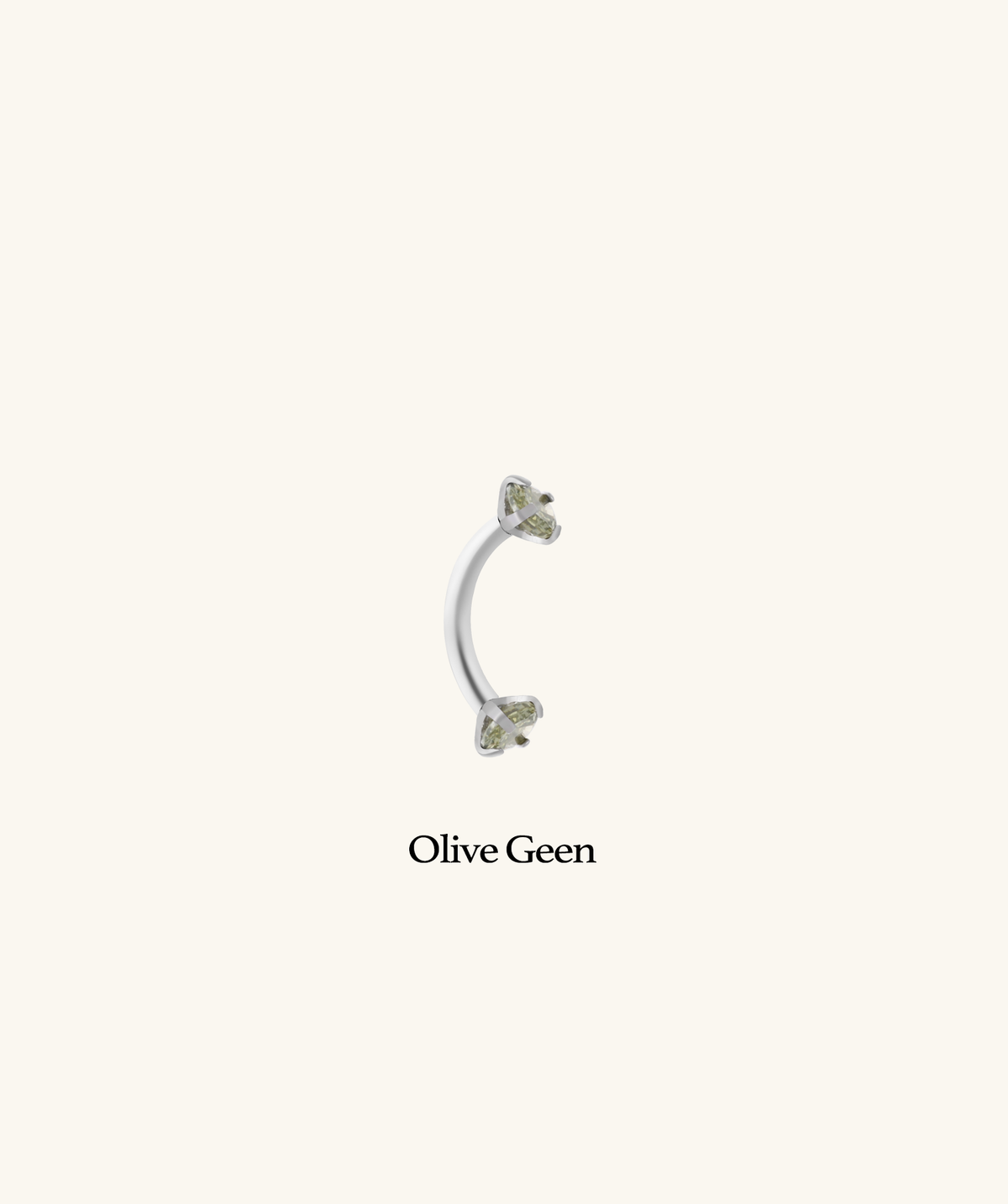 Charm Gem Curved Barbell - Stainless Steel - Rook, Eyebrow, Vertical Labret - Oumo Jewelry