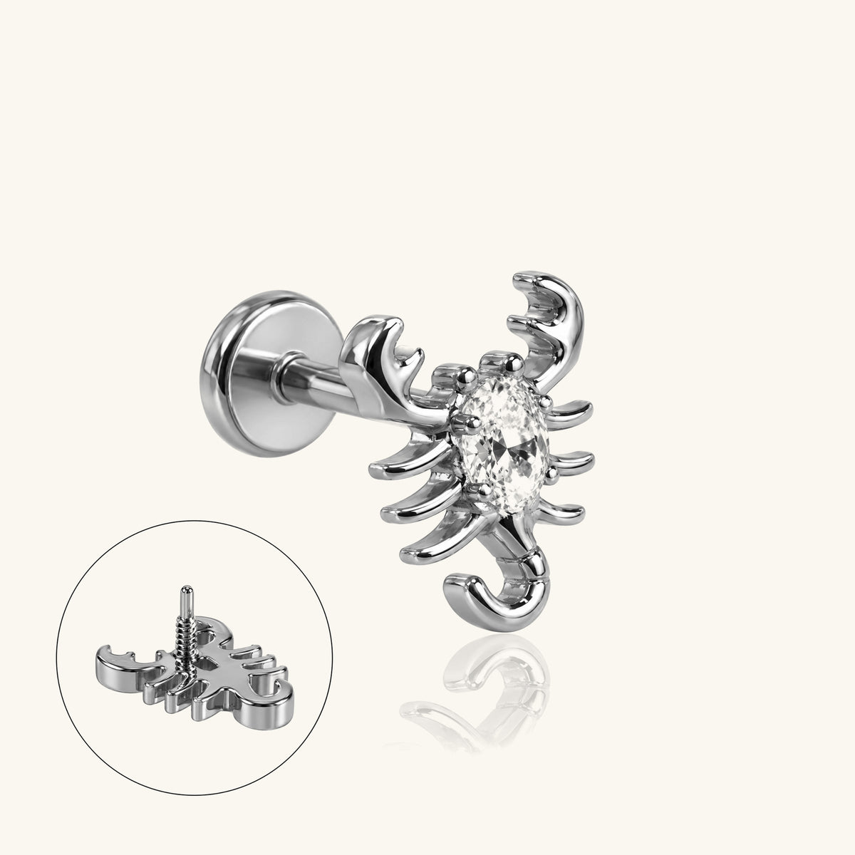 Titanium Scorpio Stud - OumoJewelry