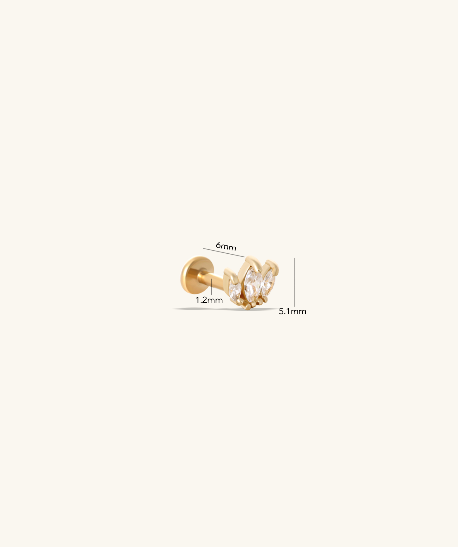 Marquise Gems Flatback Stud - OumoJewelry