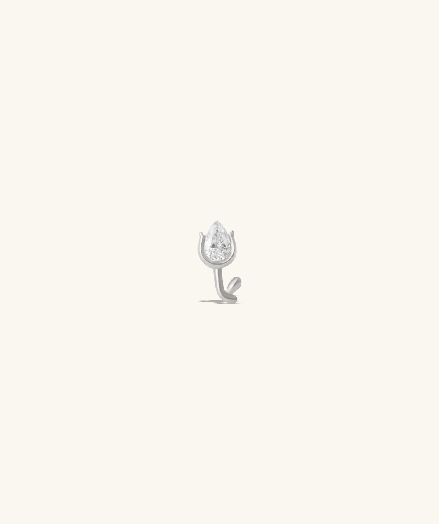 Titanium Mini Tulip Flatback Stud