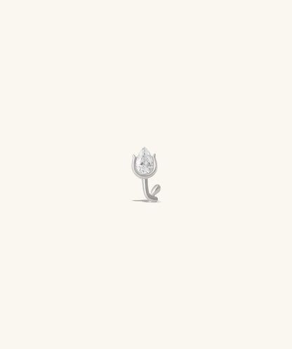 Titanium Mini Tulip Flatback Stud