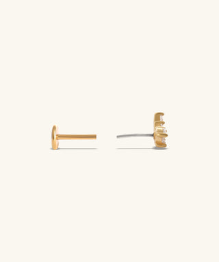 Titanium Marquise Curve Flatback Stud - OumoJewelry