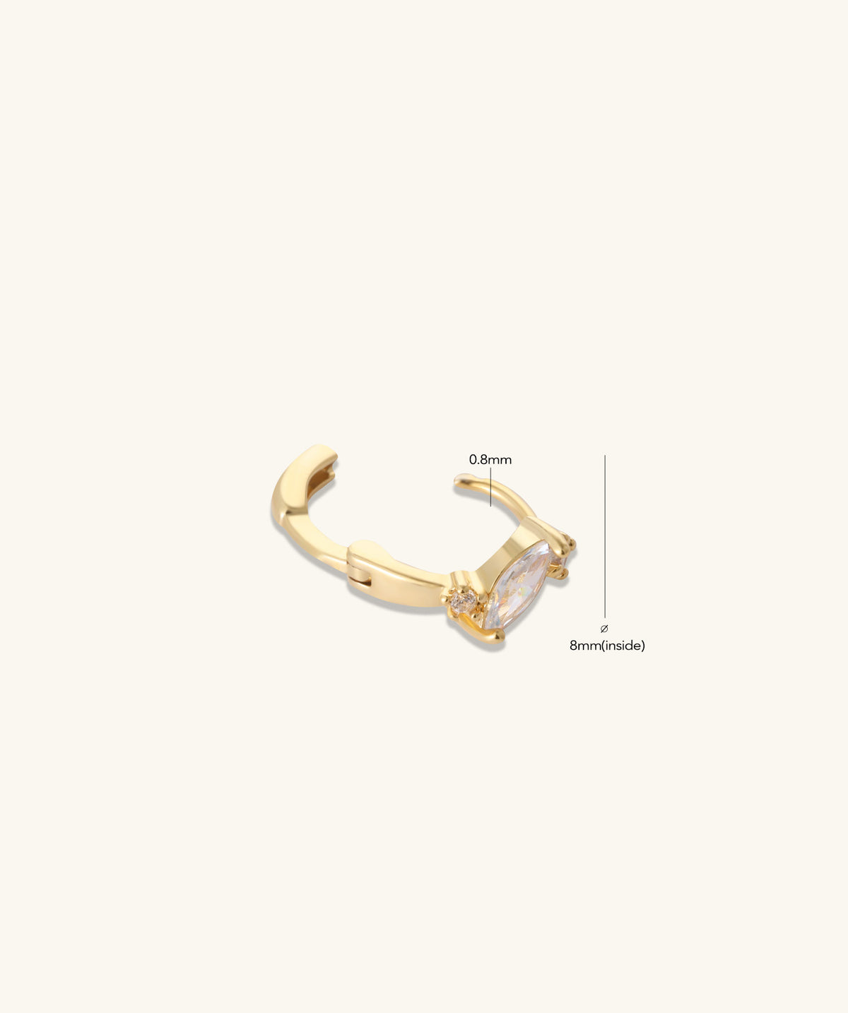 Marquise Bloom Hoop - Brass - Upper Lobe, Helix - Oumo Jewelry