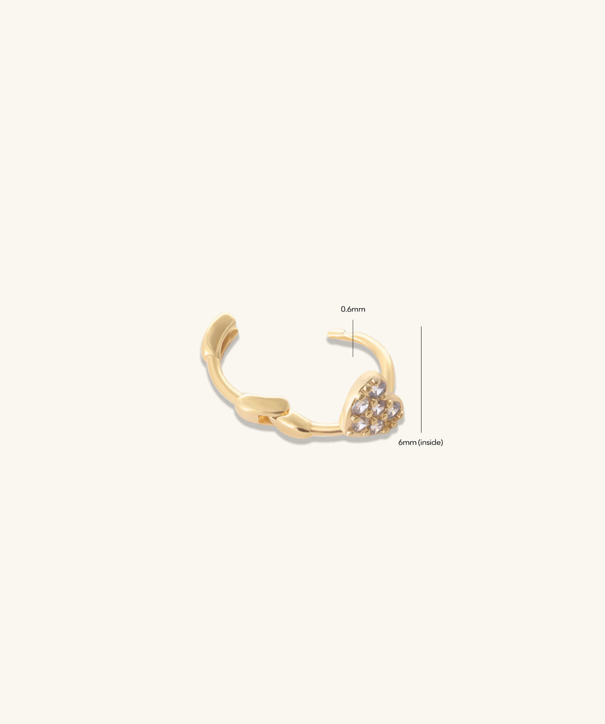 Heart Helix Hoop - Stainless Steel - Helix, Upper Lobe - Oumo Jewelry