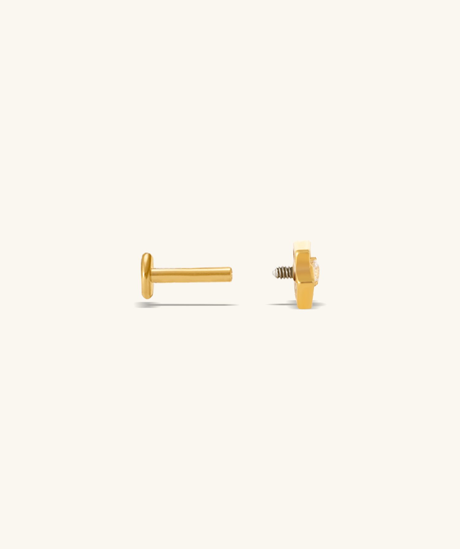 Titanium Flower Flatback Stud - OumoJewelry