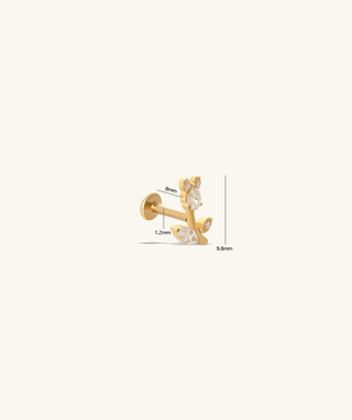 Titanium Tulip Flatback Stud