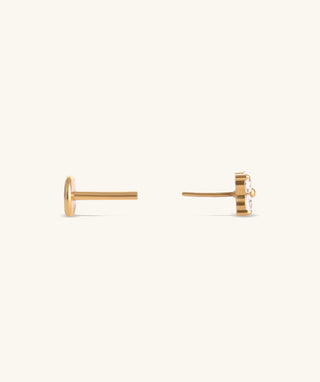 Titanium Lovely Flower Flatback Stud - OumoJewelry