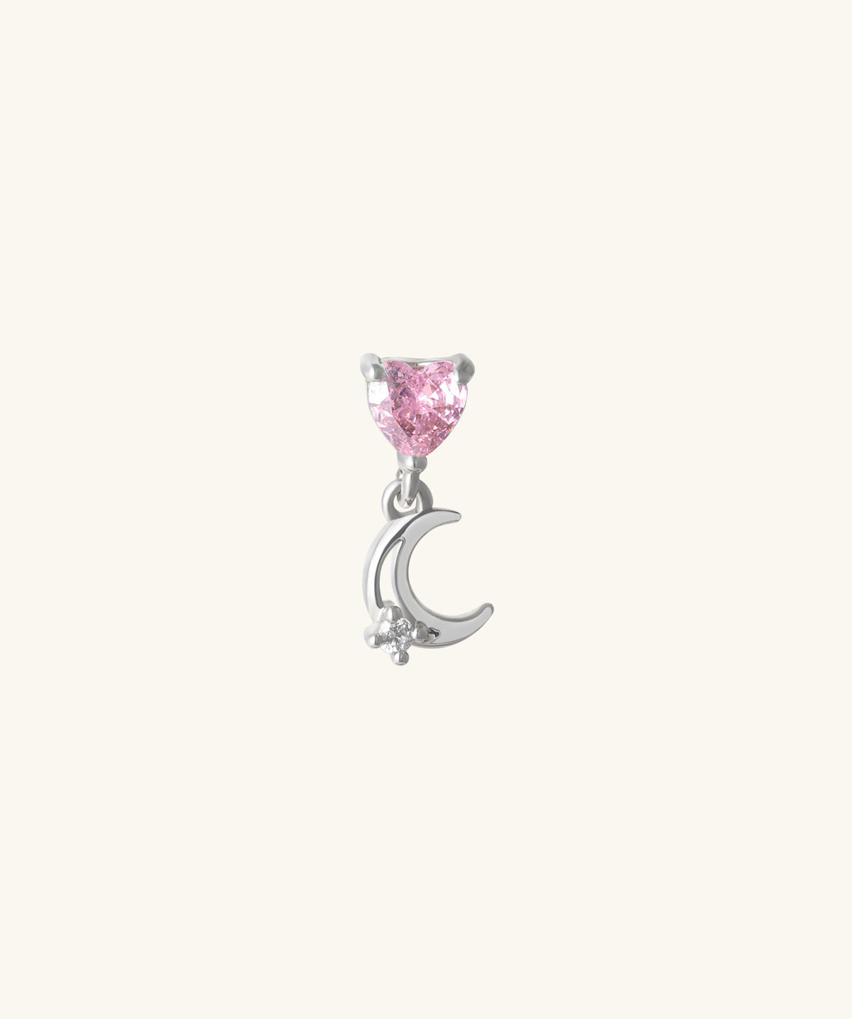 Love Moon Drop - Stainless Steel - Upper Lobe, Flat, Helix - Oumo Jewelry