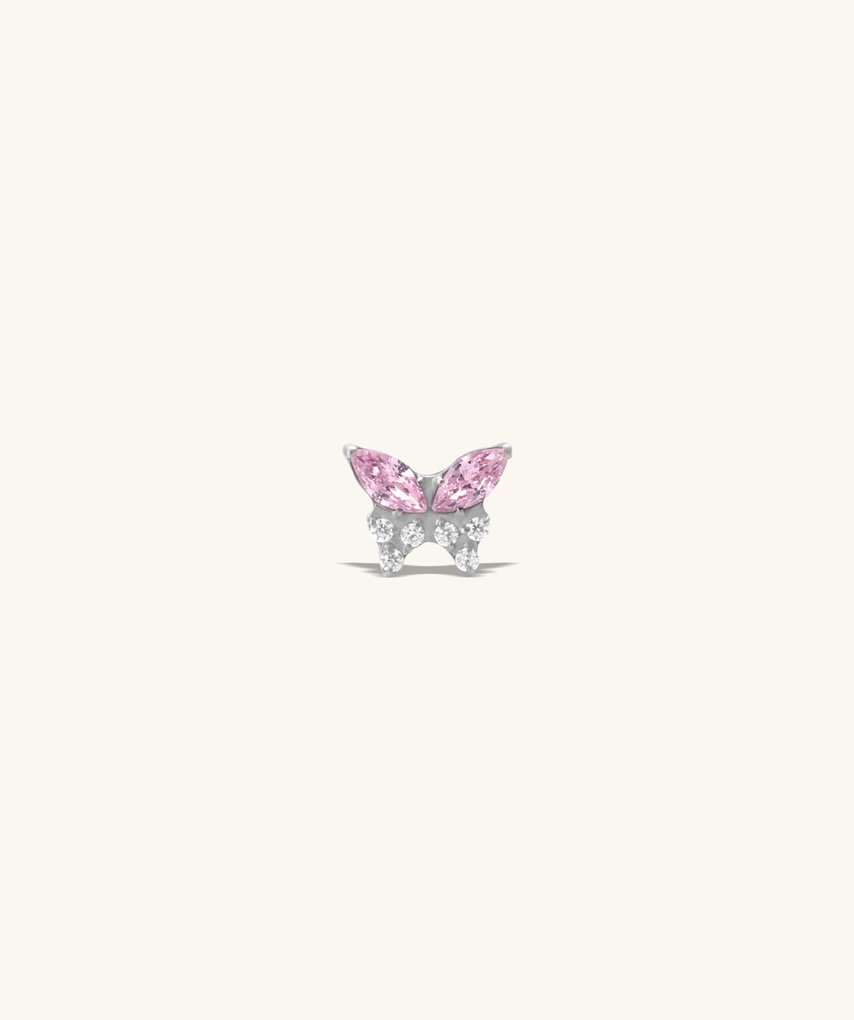 Titanium Charm Butterfly Flatback Stud - Titanium - Helix, Upper Lobe, Conch - Oumo Jewelry