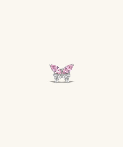 Titanium Charm Butterfly Flatback Stud