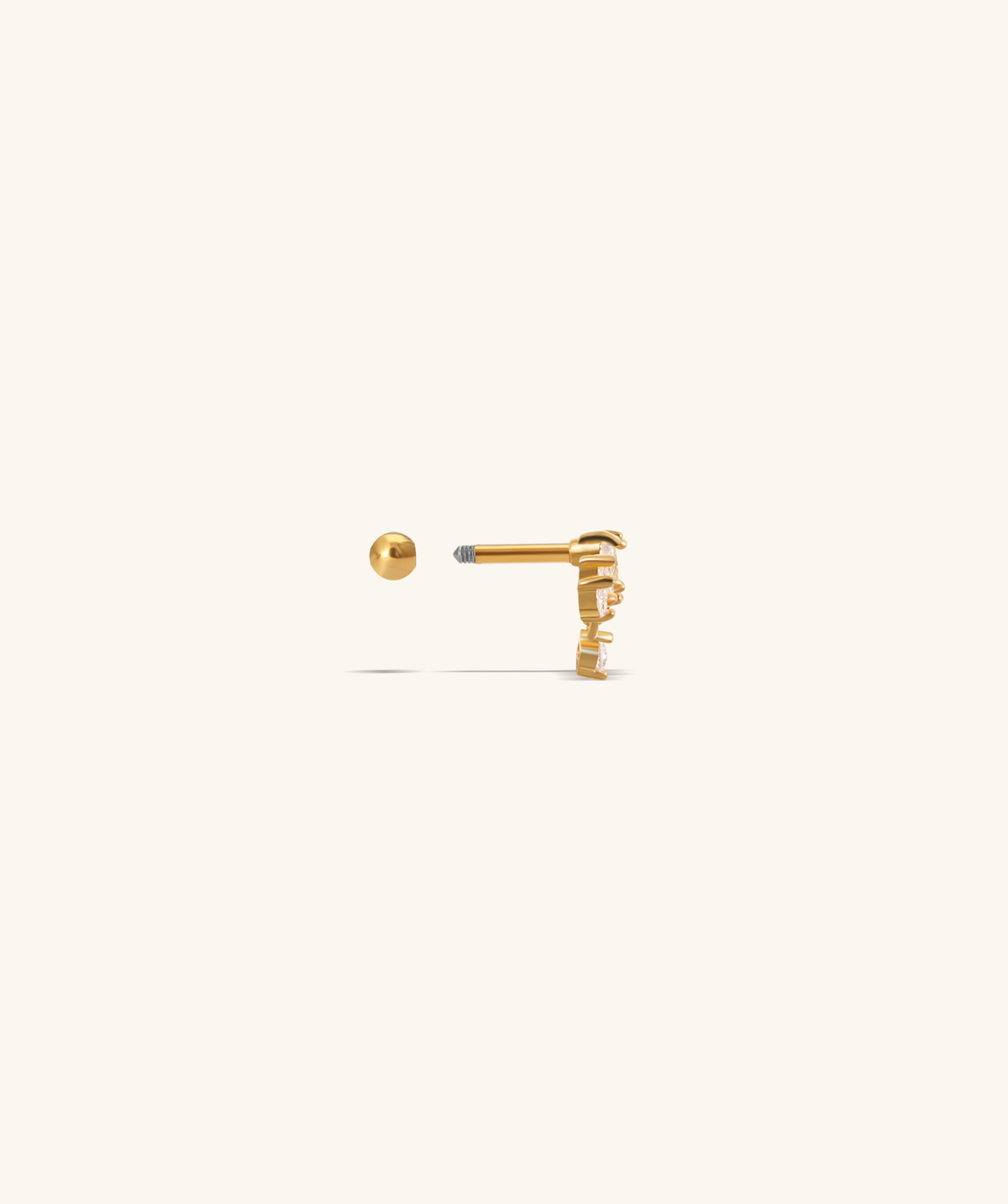 Amira Stud - Stainless Steel - Upper Lobe, Helix, Flat - Oumo Jewelry