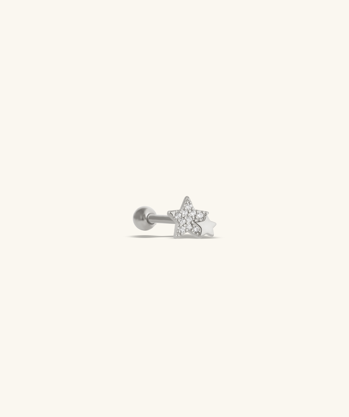 Double Star Stud - Stainless Steel - Upper Lobe, Helix, Flat - Oumo Jewelry