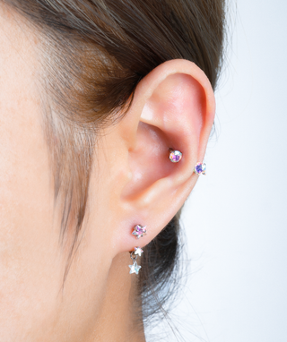 Titanium Gem Horseshoe Ring