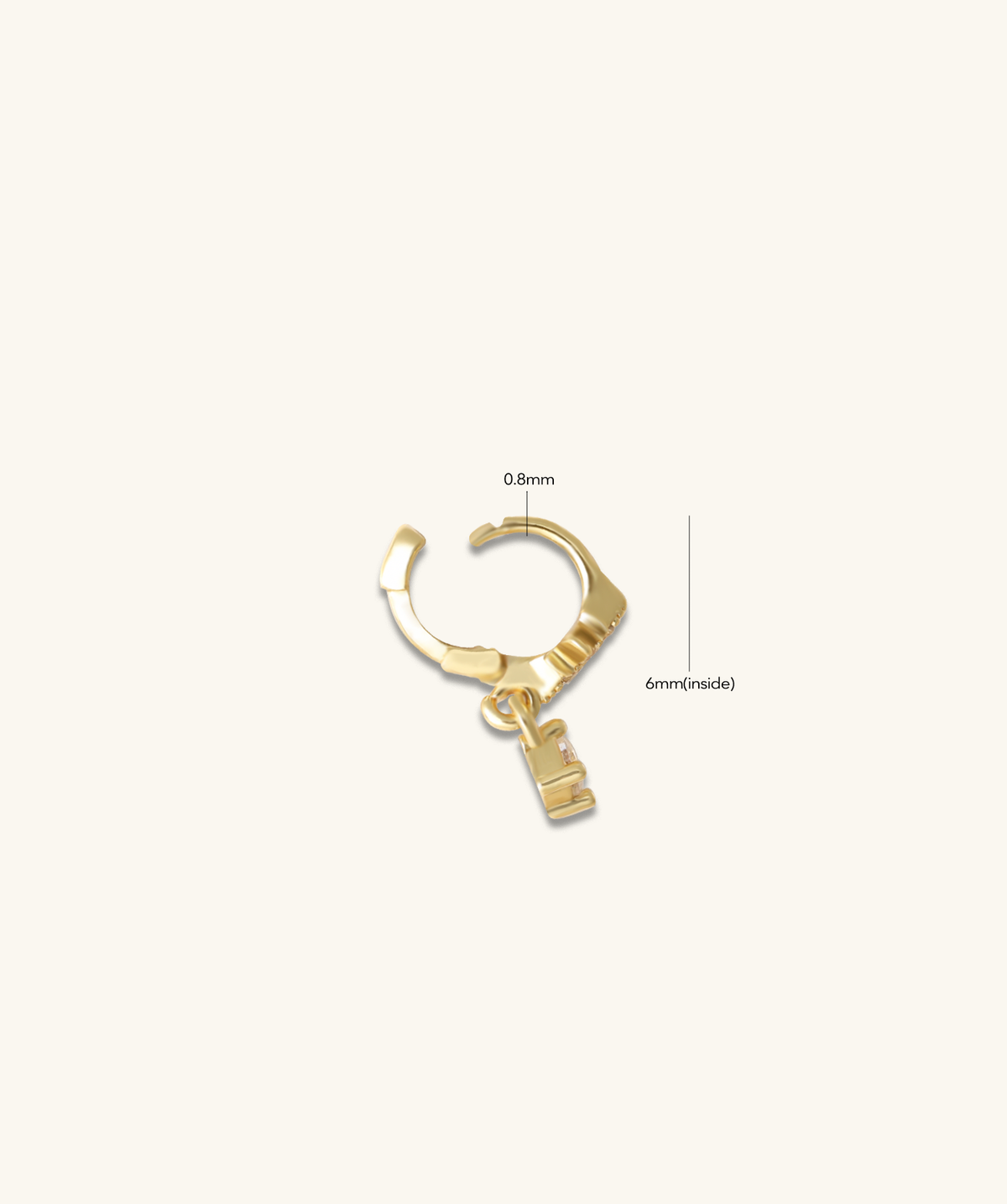 Starfall Hoop - Brass - Upper Lobe, Helix - Oumo Jewelry