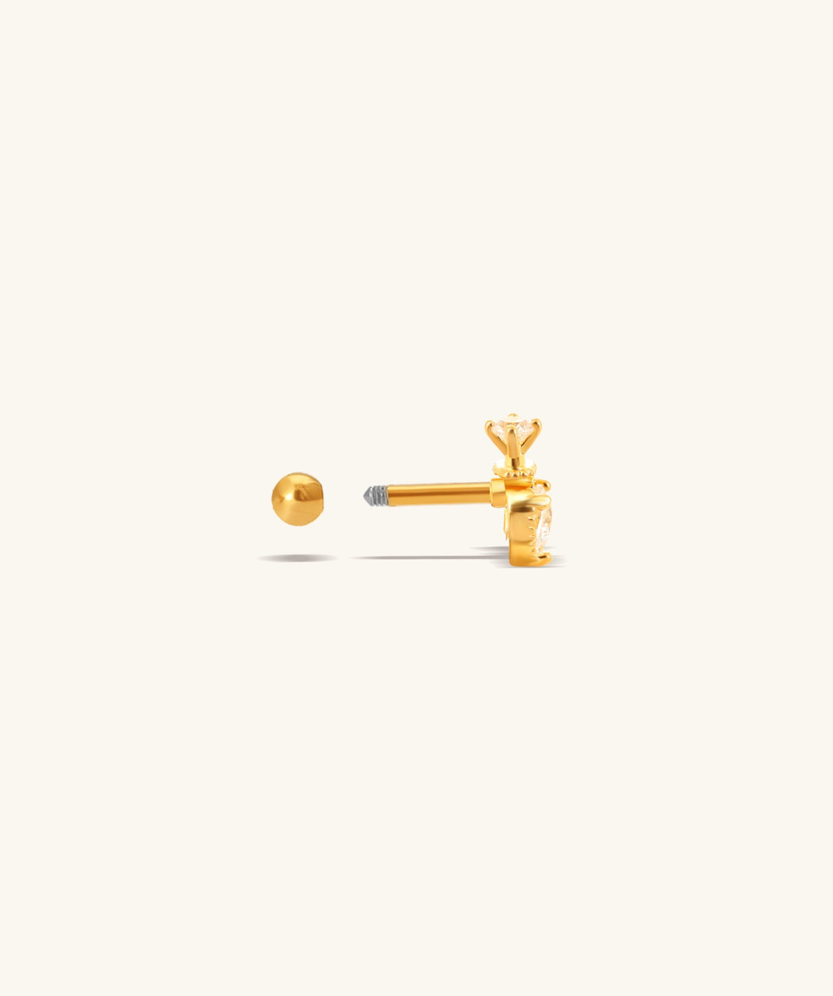 Lazlo Stud - Stainless Steel - Upper Lobe, Helix - Oumo Jewelry