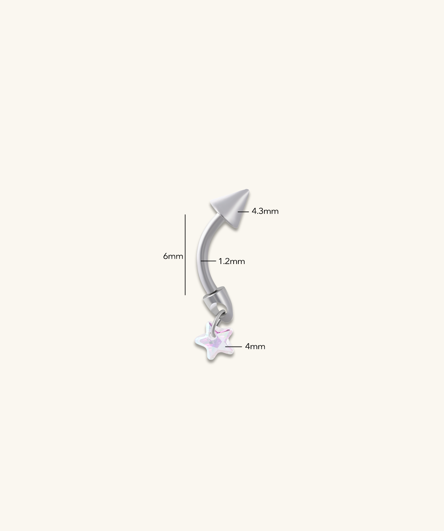 Titanium Star Drop Barbell - OumoJewelry