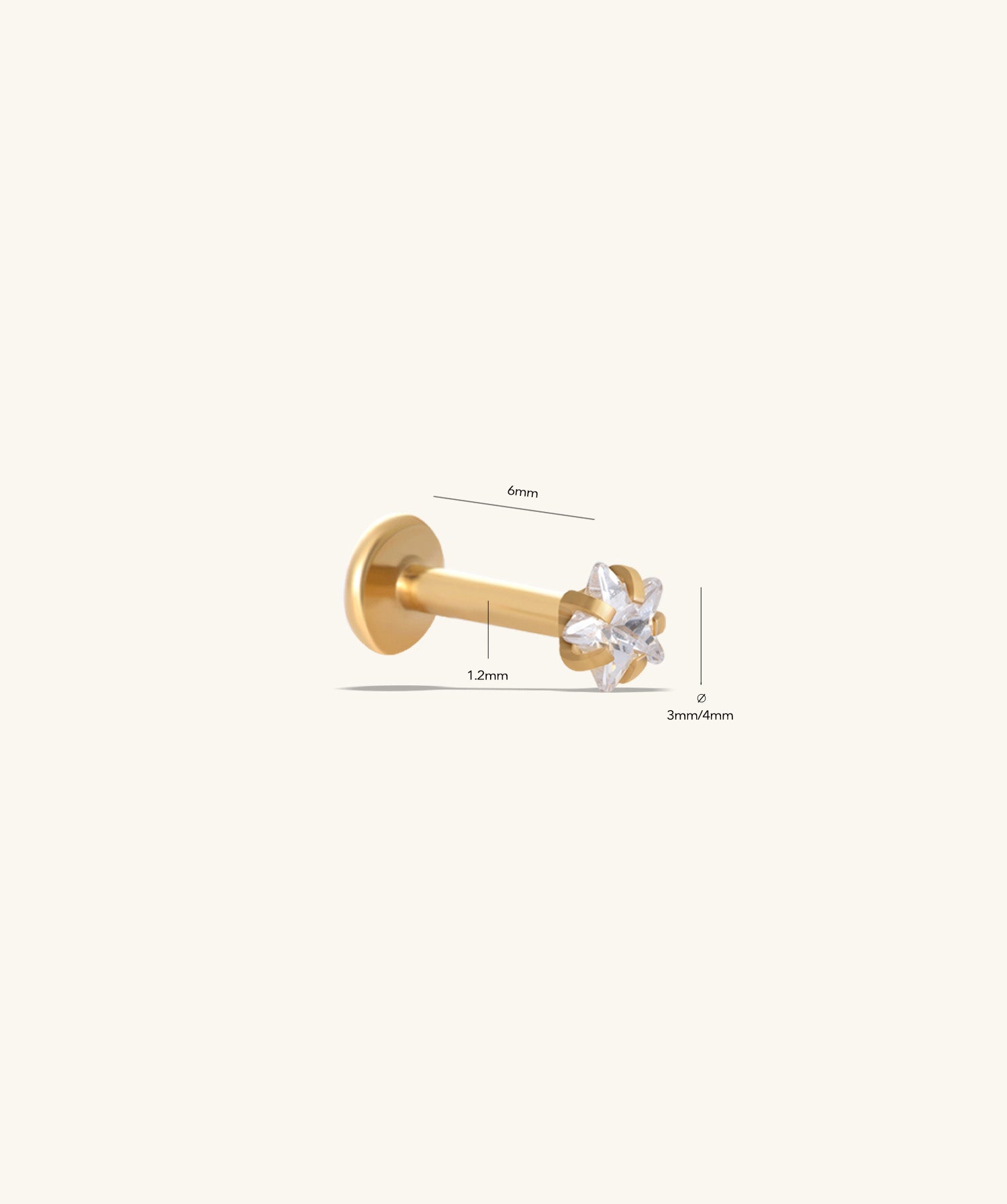 Sparkling Star Flatback Stud