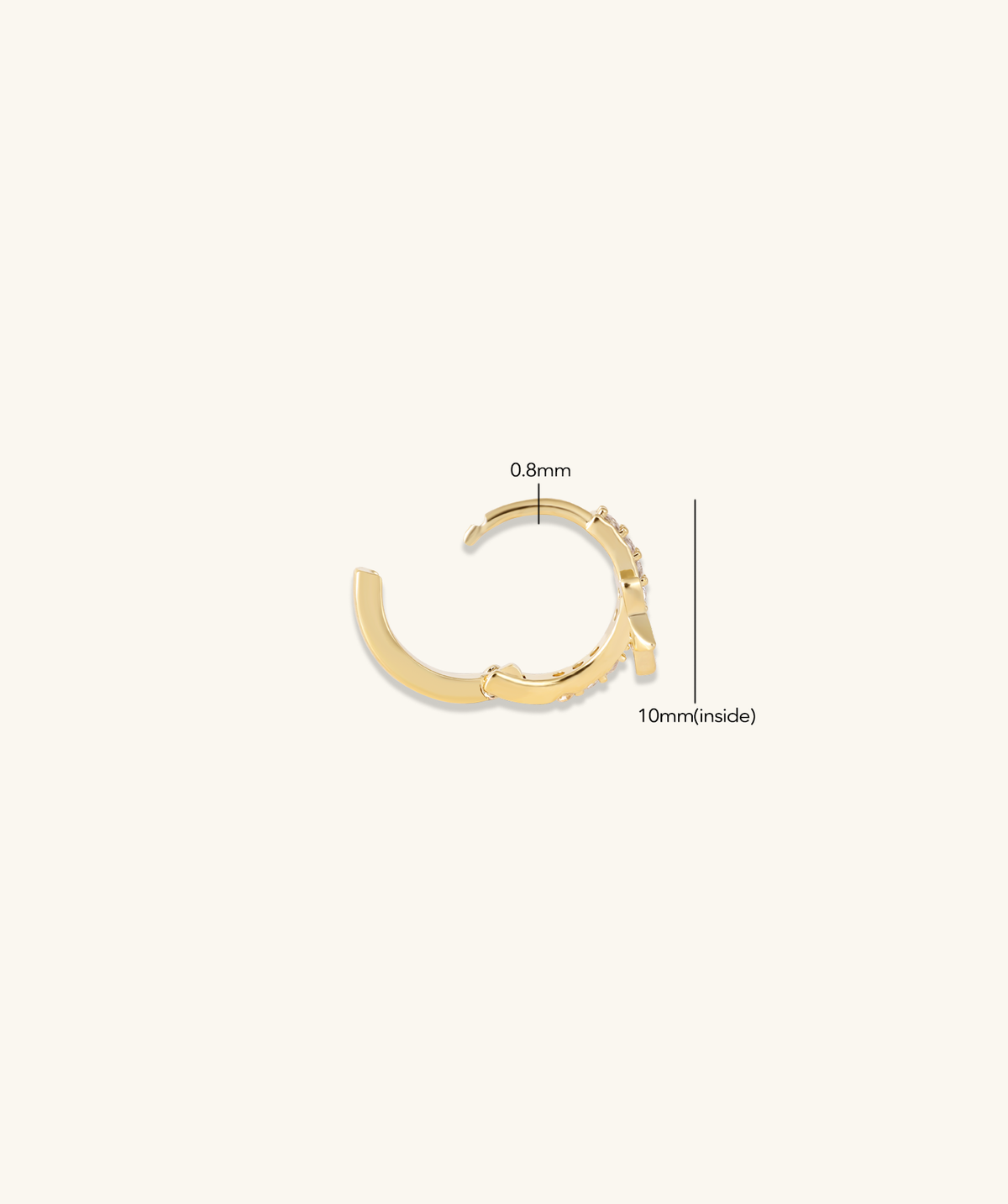 Star Gem Hoop - Brass - Lobe - Oumo Jewelry