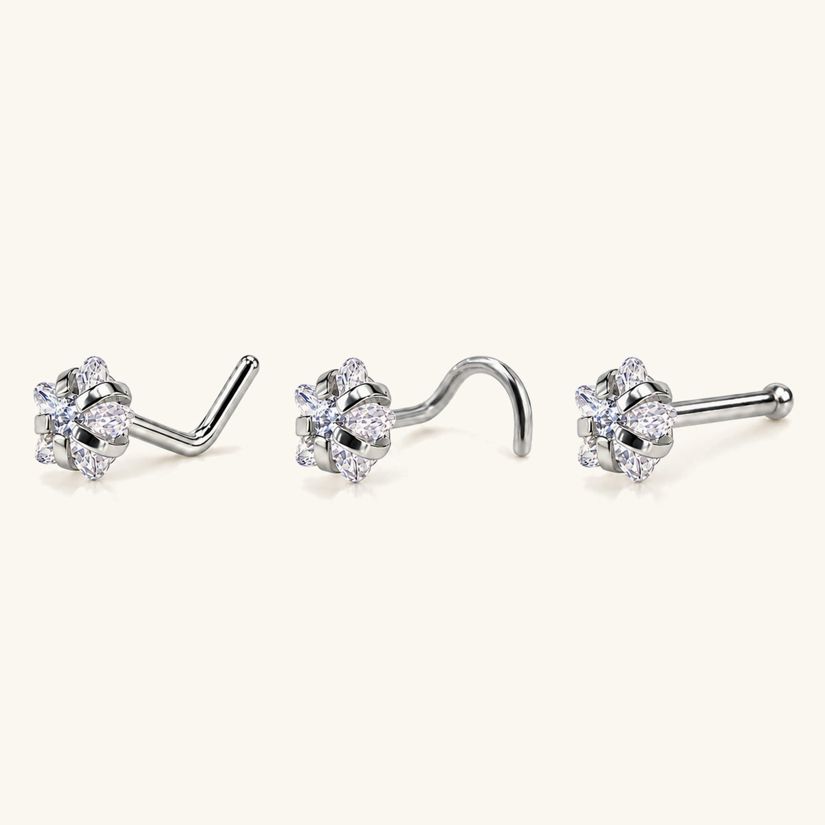 Titanium Star Nose Stud Set