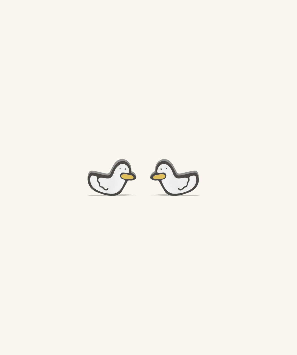 Cute Duck Studs - Stainless Steel - Upper Lobe, Helix, Flat - Oumo Jewelry