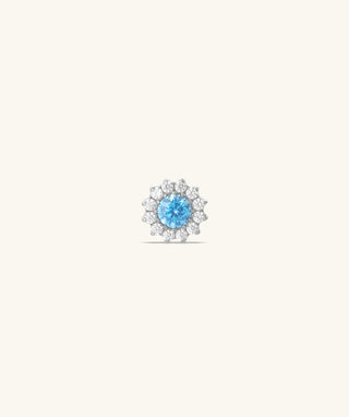 Titanium Charm Flower Flatback Stud - OumoJewelry