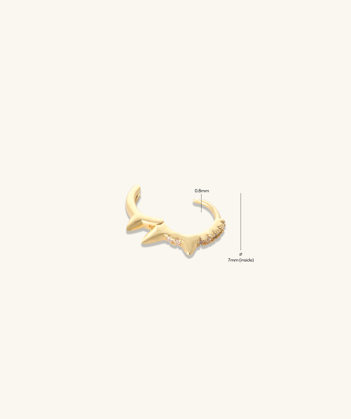 Go Wild Helix Hoop - Brass - Upper Lobe, Helix - Oumo Jewelry