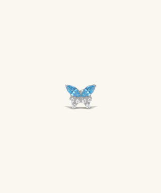 Titanium Charm Butterfly Flatback Stud - OumoJewelry