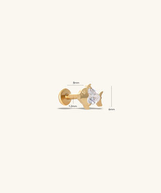 Titanium Love Fish Flatback Stud - OumoJewelry