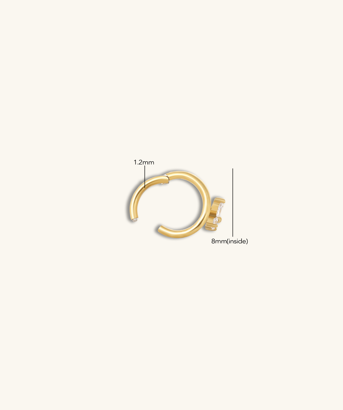 Elara Butterfly Clicker - Stainless Steel - Upper Lobe, Helix - Oumo Jewelry