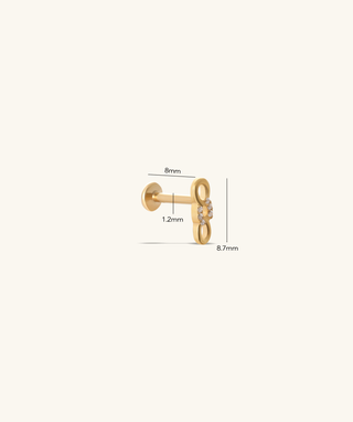 Titanium Infinity Chain Flatback Stud