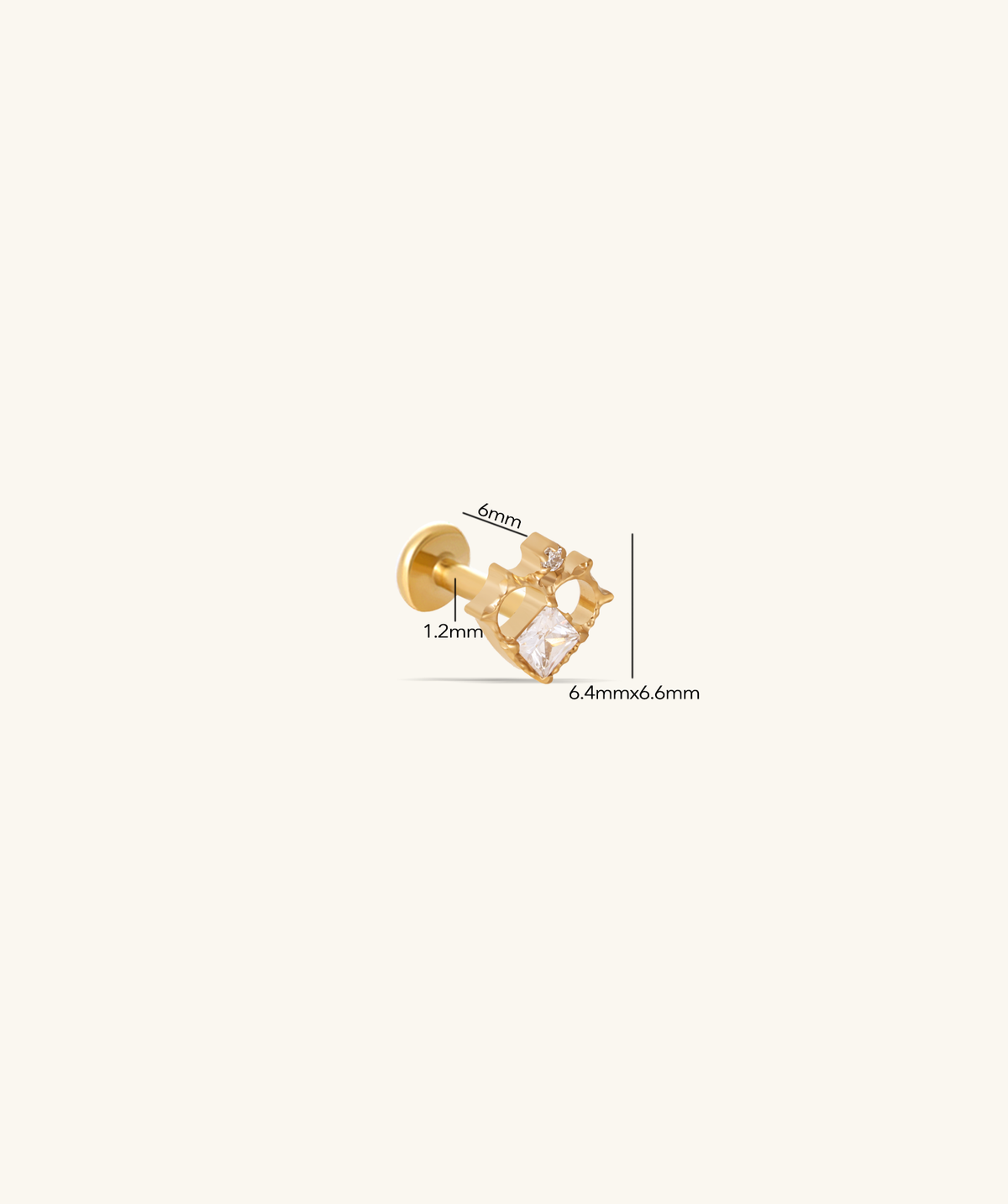 Titanium Love in Thorns Stud - Titanium - Helix, Upper Lobe, Conch - Oumo Jewelry