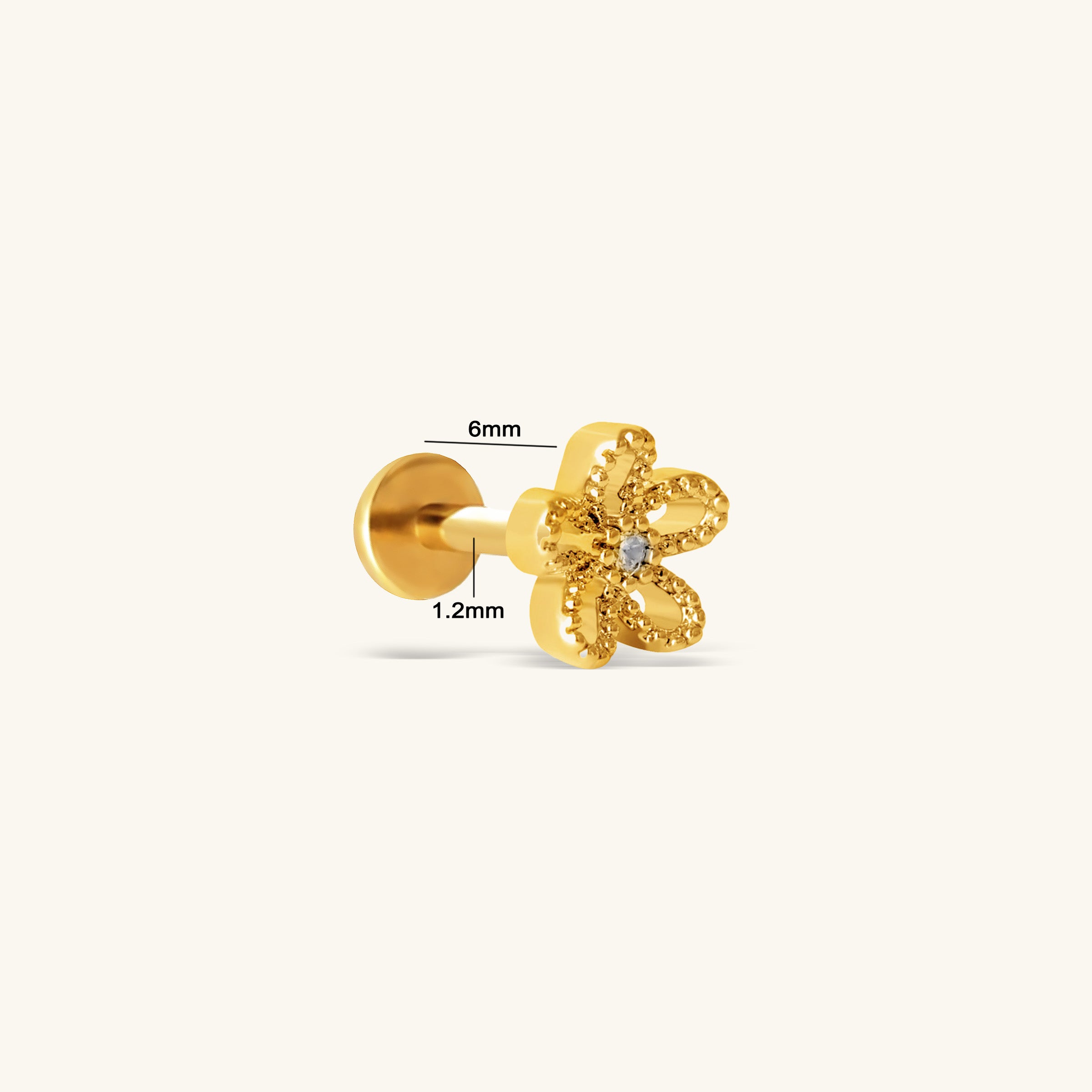 Floral Flatback Stud