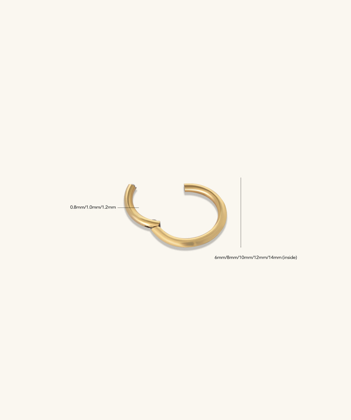 Basic Hoop Clicker - Stainless Steel - Lobe, Upper Lobe, Helix - Oumo Jewelry