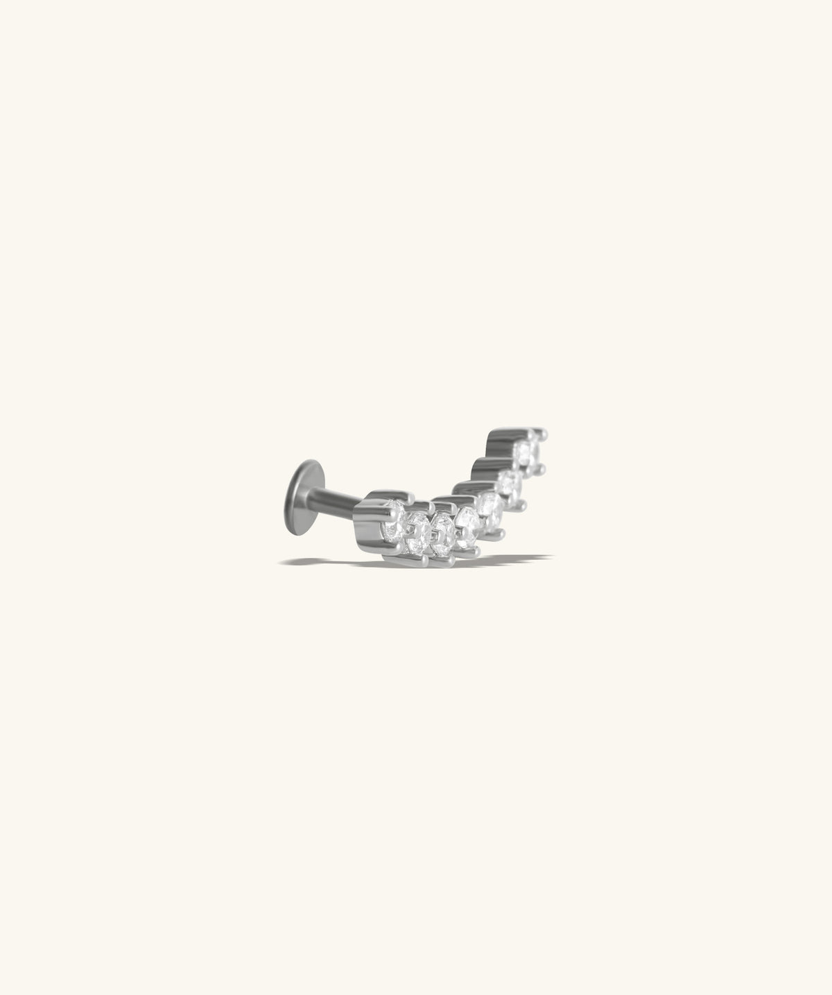 Gems Flat Back Stud - Stainless Steel - Helix, Upper Lobe, Flat - Oumo Jewelry