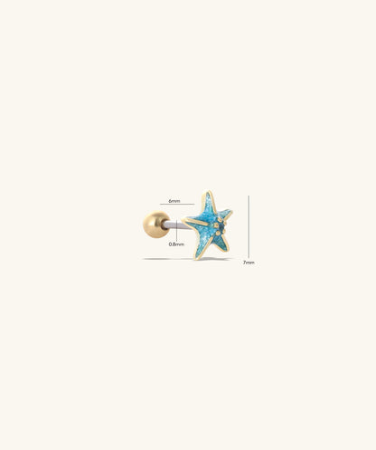 Enamel Starfish Stud
