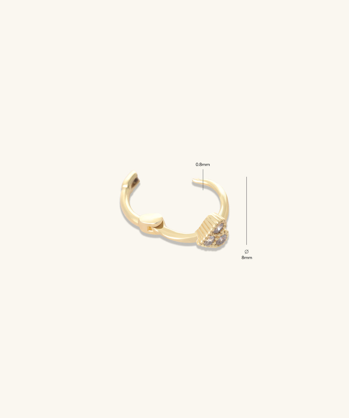 Love Helix Hoop - Brass - Upper Lobe, Helix - Oumo Jewelry