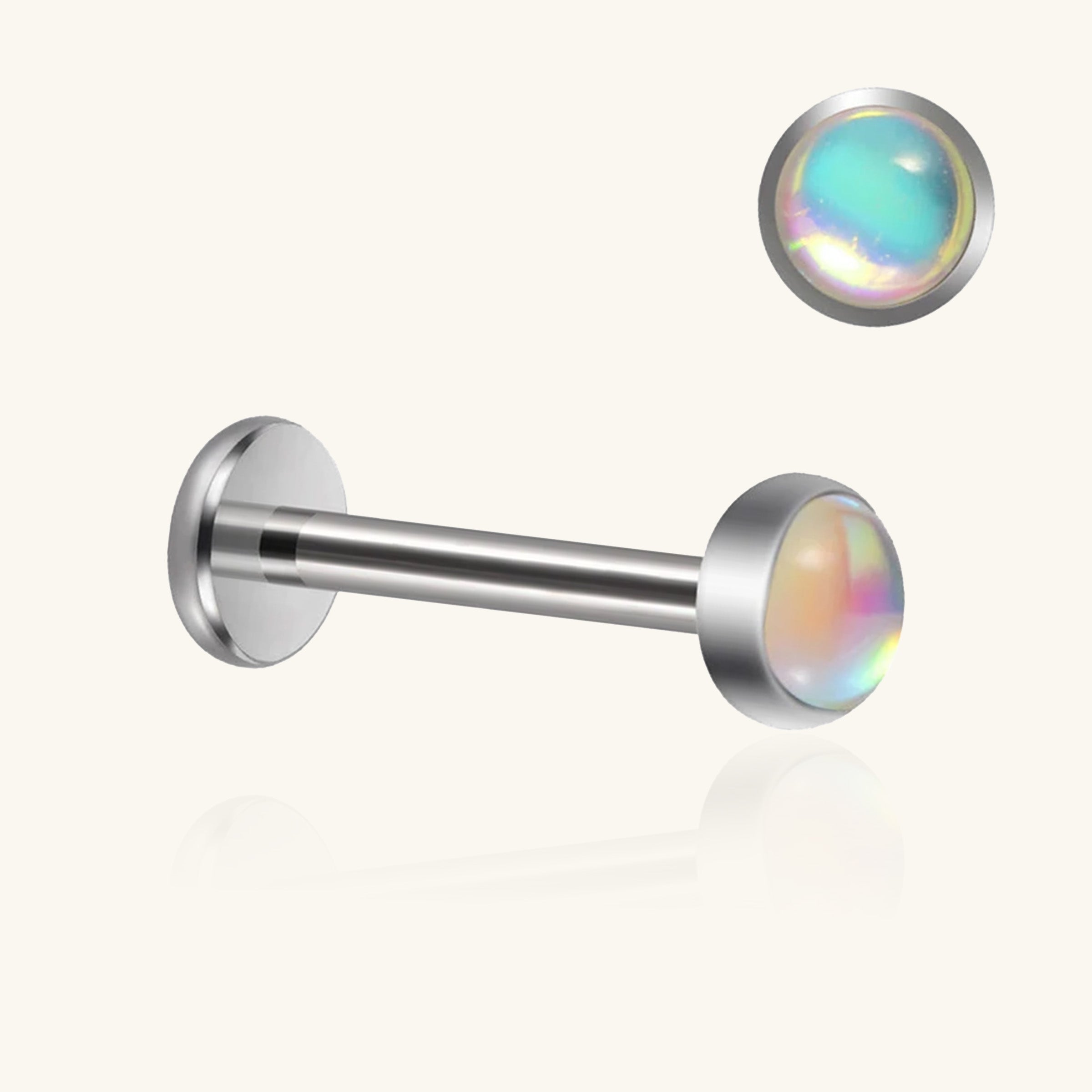 Titanium Opal Labret Flatback Stud