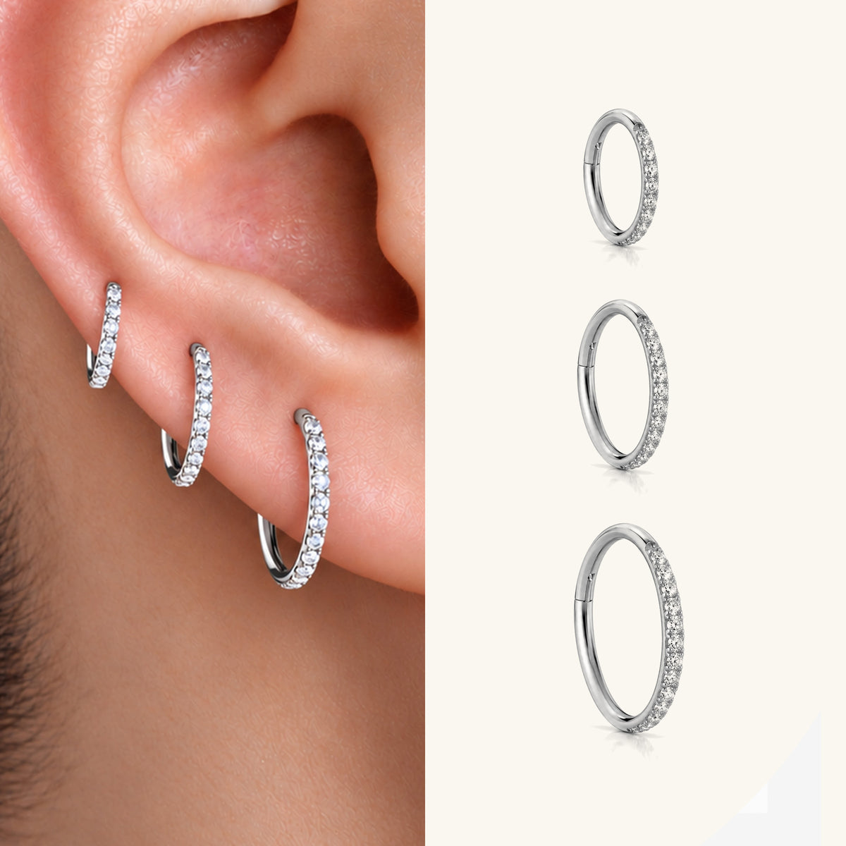 Titanium Sparkle Clicker Set - OumoJewelry