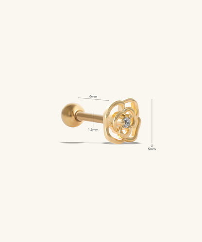 Hollow Rose Flower Stud - OumoJewelry