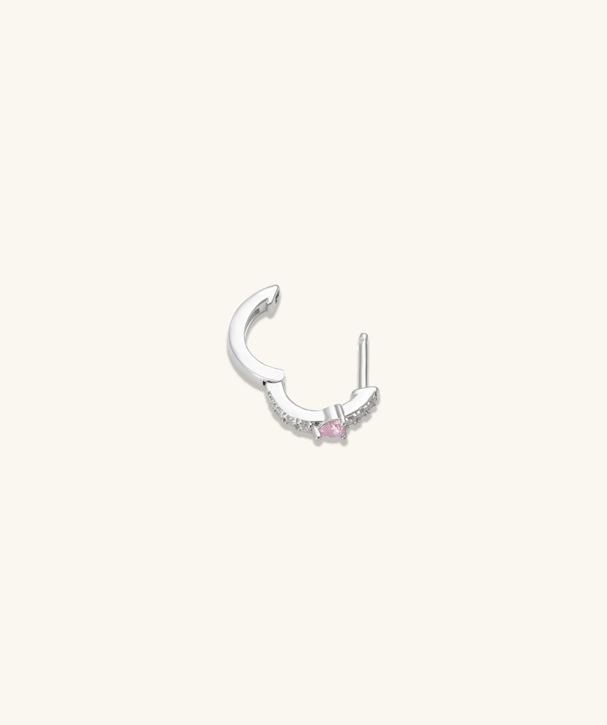 Sparkle Heart Hoop - Brass - Upper Lobe - Oumo Jewelry