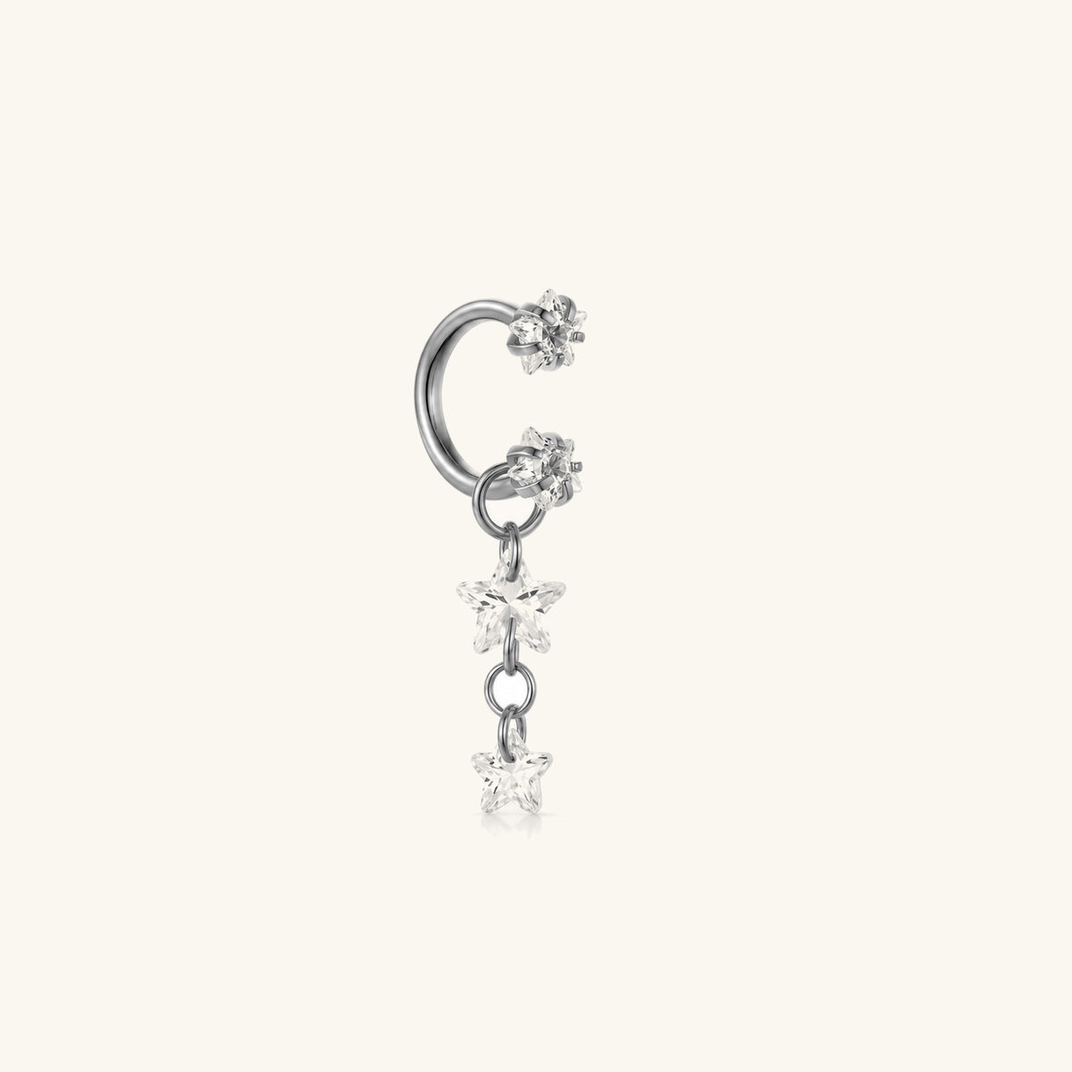 Starfall Chain Charm Horseshoe Ring - OumoJewelry