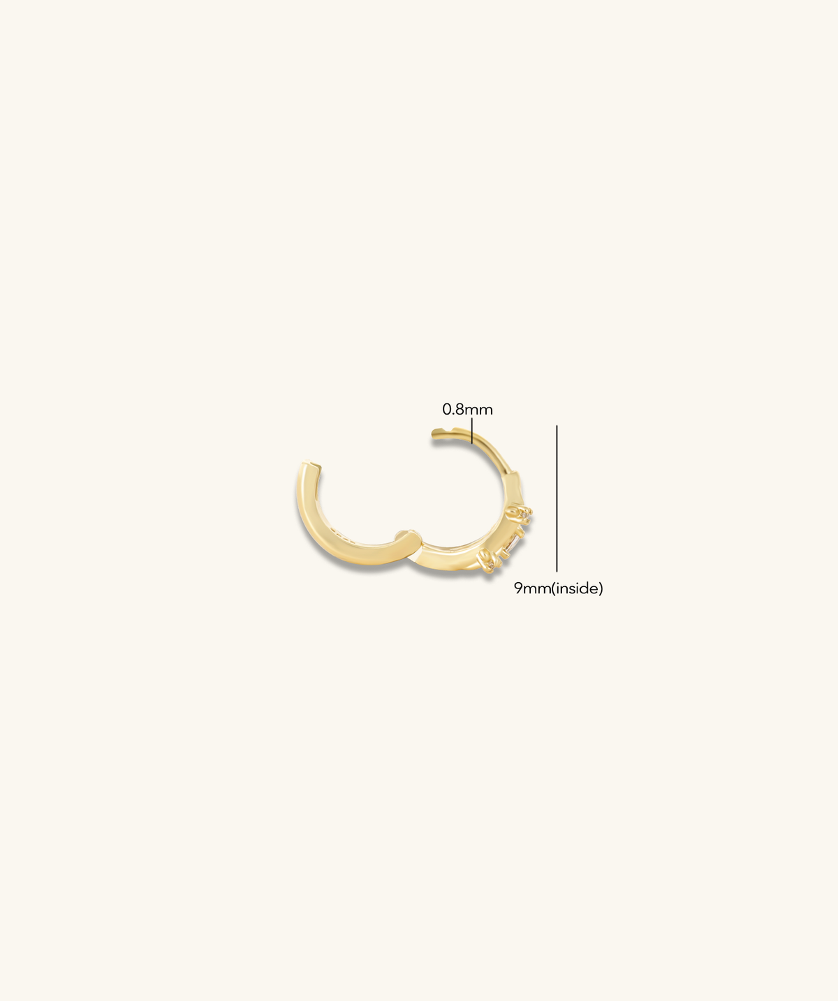 Starry Hoop - Brass - Upper Lobe - Oumo Jewelry