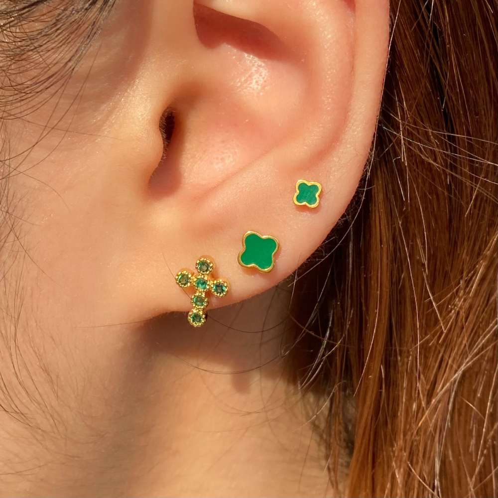 🍀Lucky Four Leaf Clover Stud - OhmoJewelry