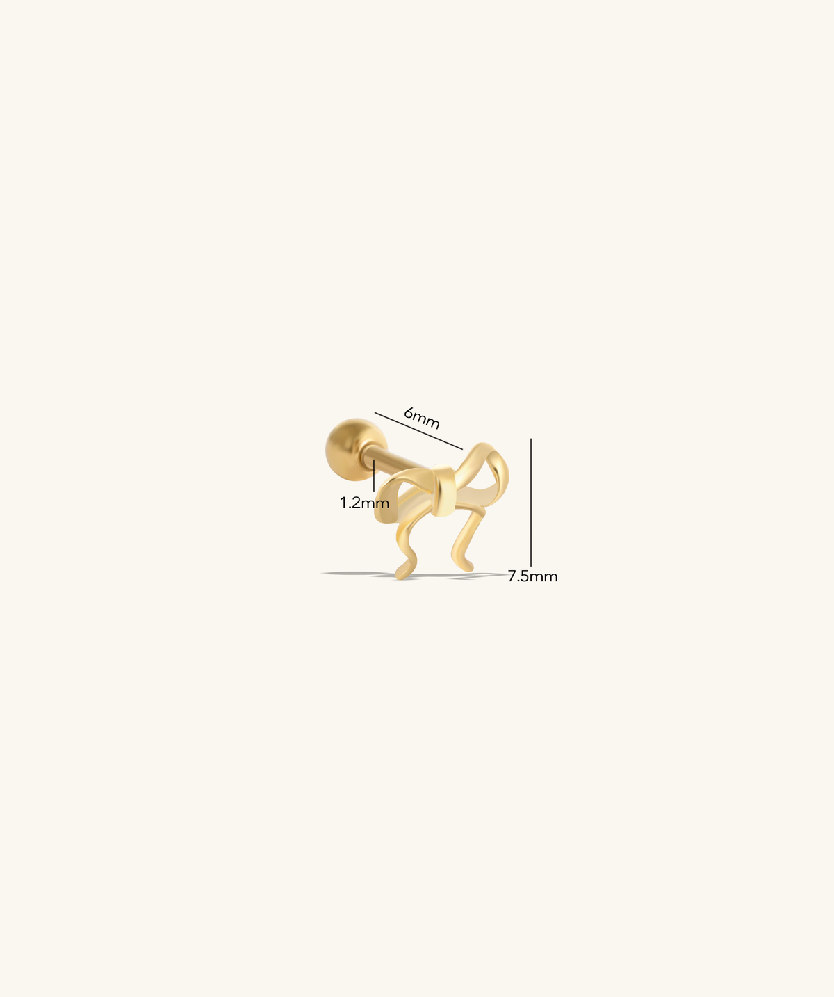 Naughty Bow Stud - Stainless Steel - Upper Lobe, Helix - Oumo Jewelry