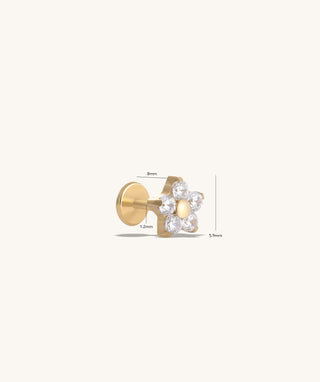 Titanium Flower Flatback Stud - OumoJewelry