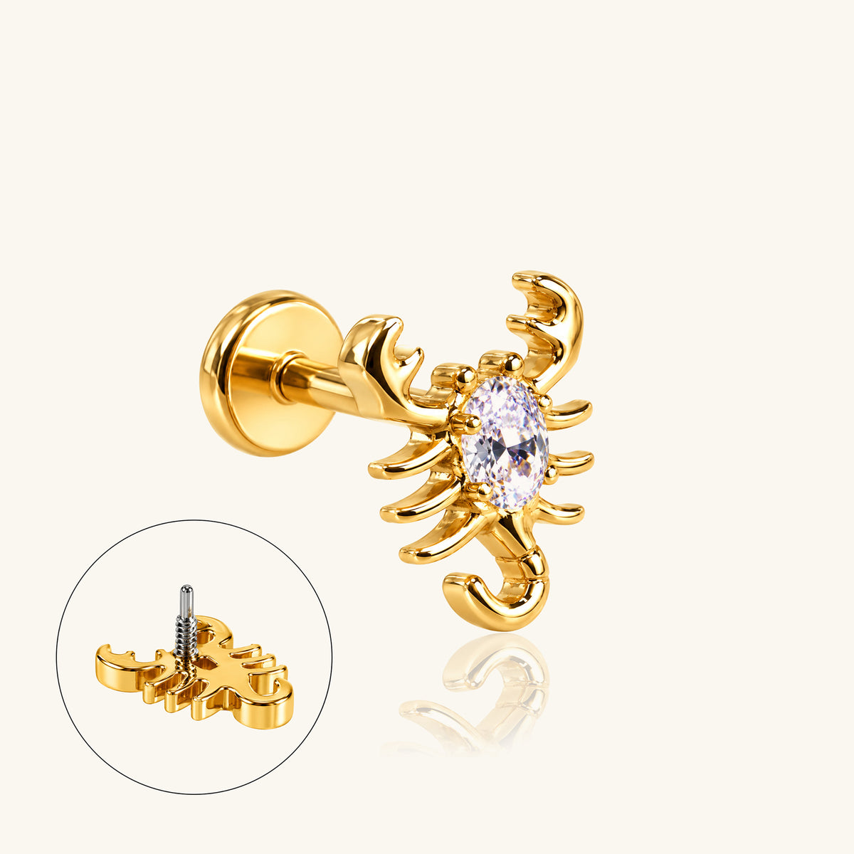 Titanium Scorpio Stud - OumoJewelry